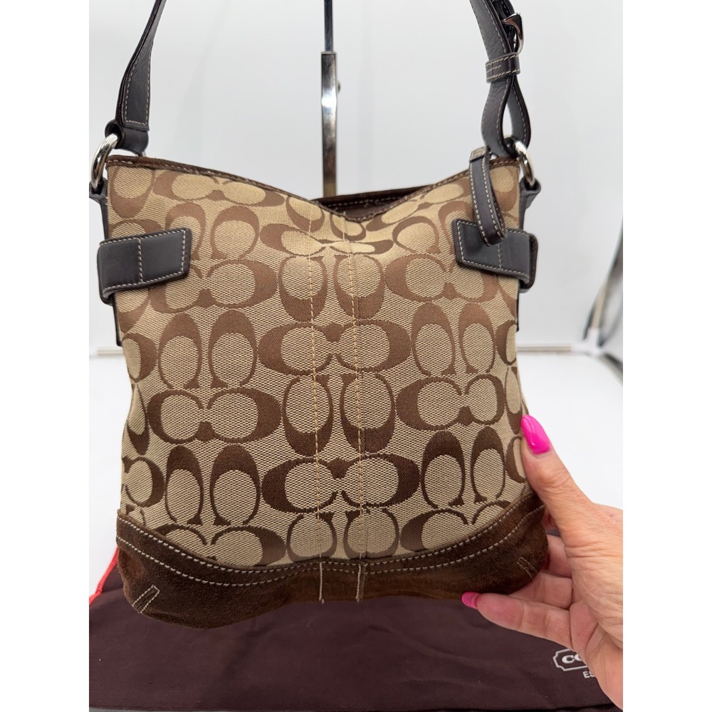 Coach Soho 3577 Signature Jacquard Suede Buckle Hobo Y2K Bag - Picture 7 of 13